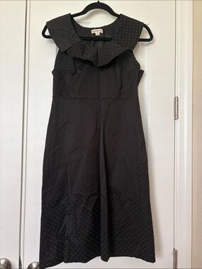 Merona Black Sleeveless A-Line Dress with Ruffle Collar